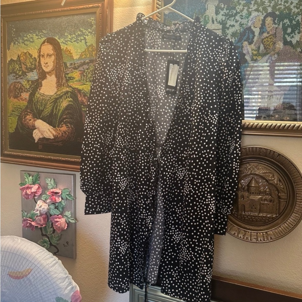 Nasty Gal Black and White Dotted Blazer